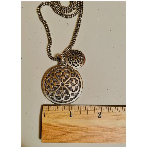 Brighton Necklace Double Mandala Filigree Silver Tone16-18 inches Adjustable - Picture 14 of 14